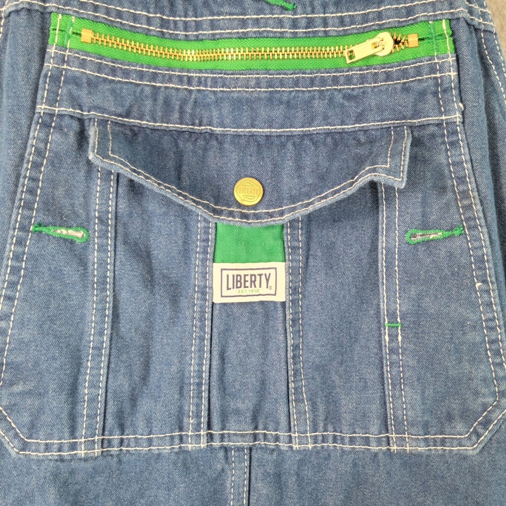 Liberty Denim Bib Overalls Mens 38x32 Jean Workwear Carpenter Utility Farm - Picture 7 of 15